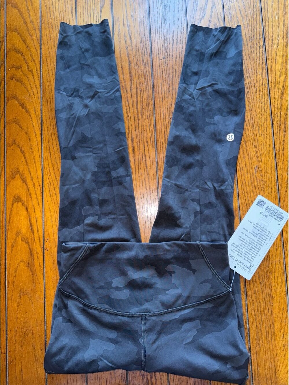 Lululemon Base Pace High Rise 25" Heritage Camo Deep Coal Black Size 4 NWT